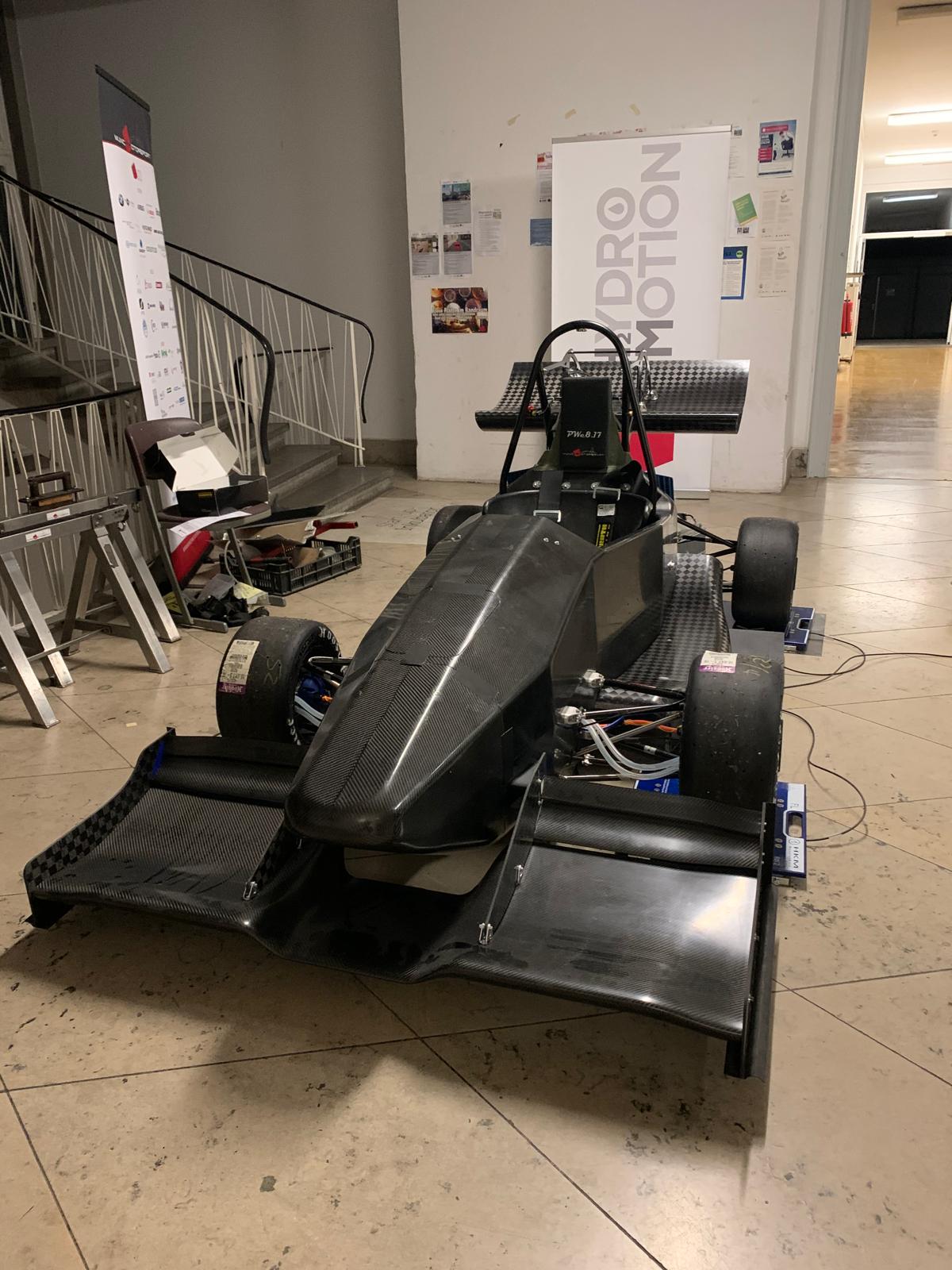 Assembled car, unlivered, systems in